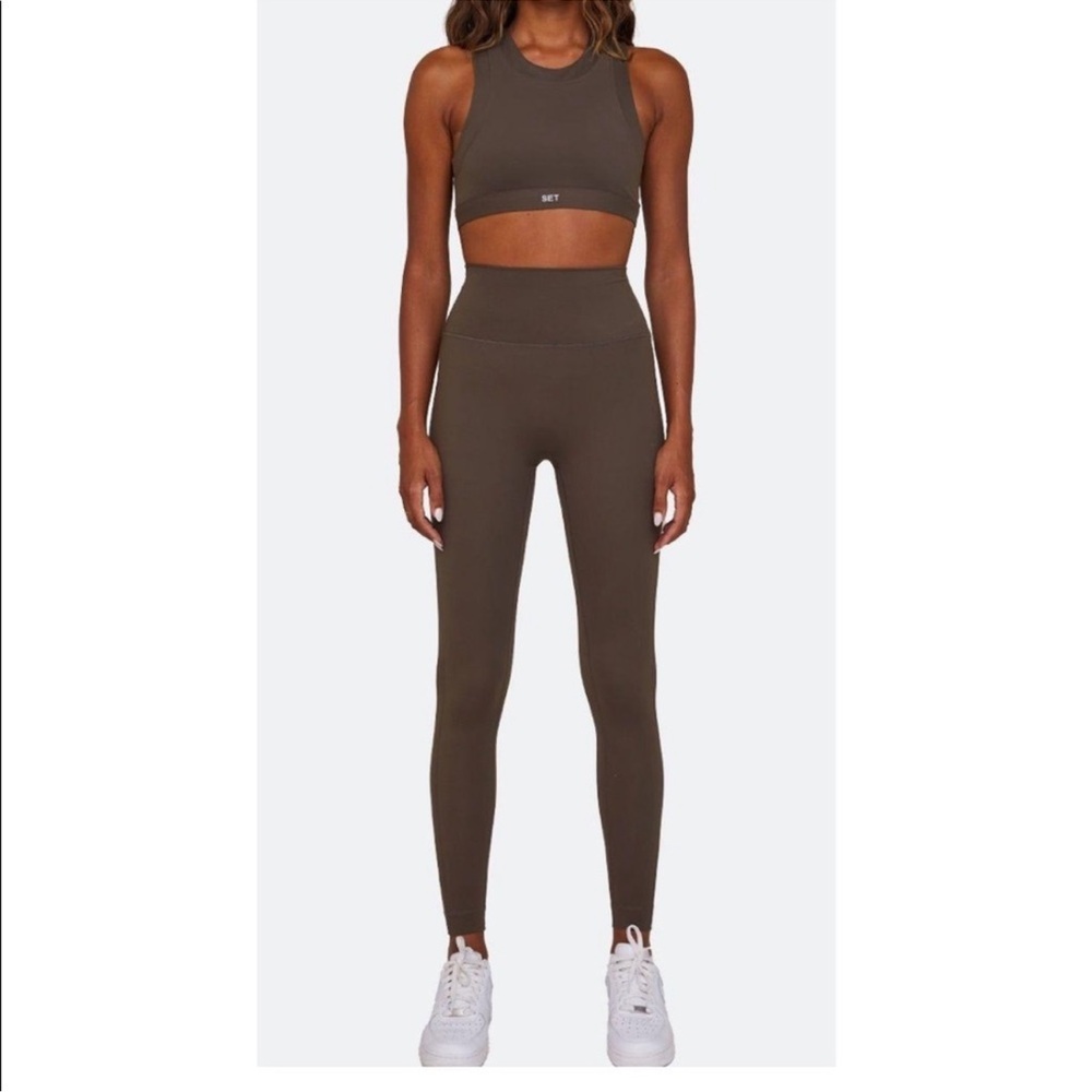 SET Active SculptFlex Seamless Leggings - Espresso (Dark Brown) - Size S